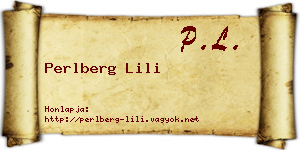 Perlberg Lili névjegykártya
